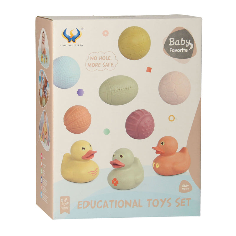 Load image into Gallery viewer, Lobbes speelgoed bv badspeelgoed set met sensorische badballen badeendjes pastel
