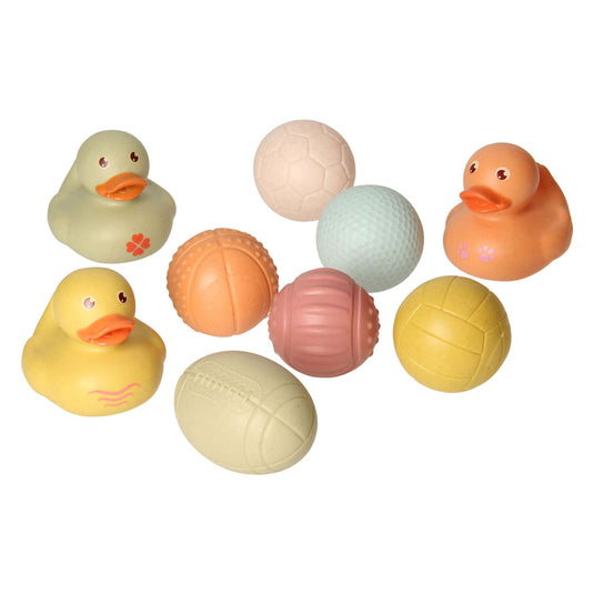 Badspeelgoed set met sensorische badballen badeendjes pastel