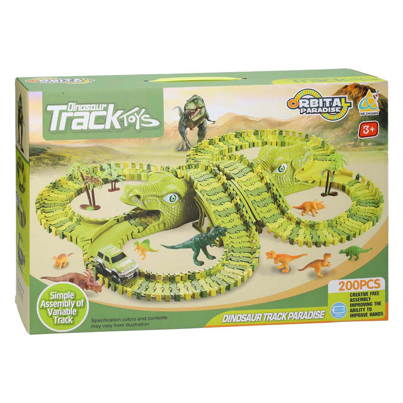 Load image into Gallery viewer, Lobbes speelgoed bv dinotrack - racebaan met dino's - 200-delige set - 3+ jaar
