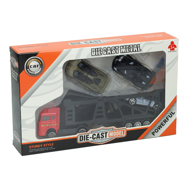 Load image into Gallery viewer, Lobbes speelgoed bv die-cast transporter met 4 auto's

