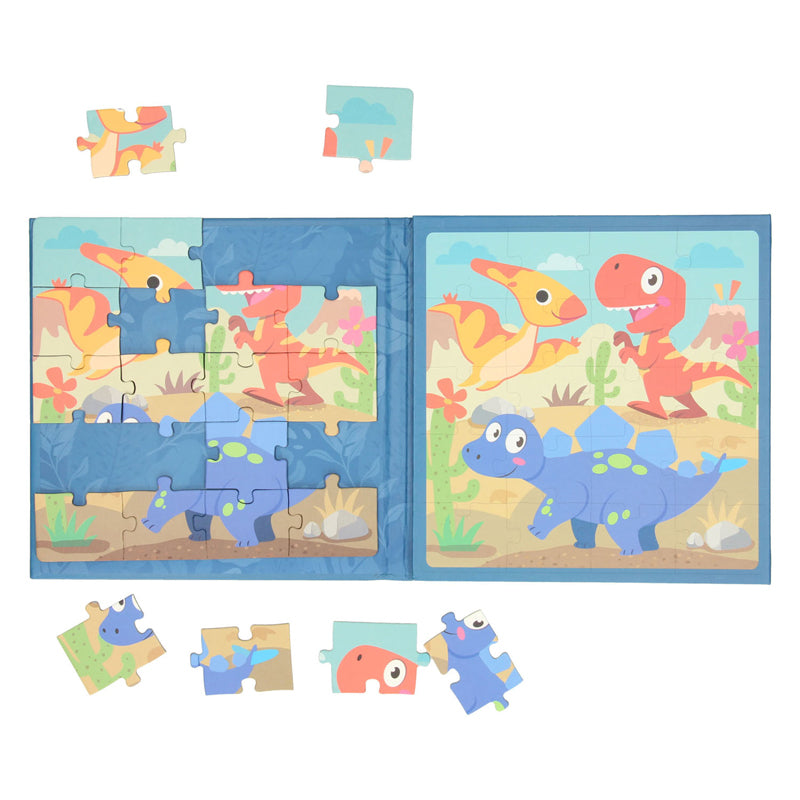 Load image into Gallery viewer, Magnetisch puzzelboek dino
