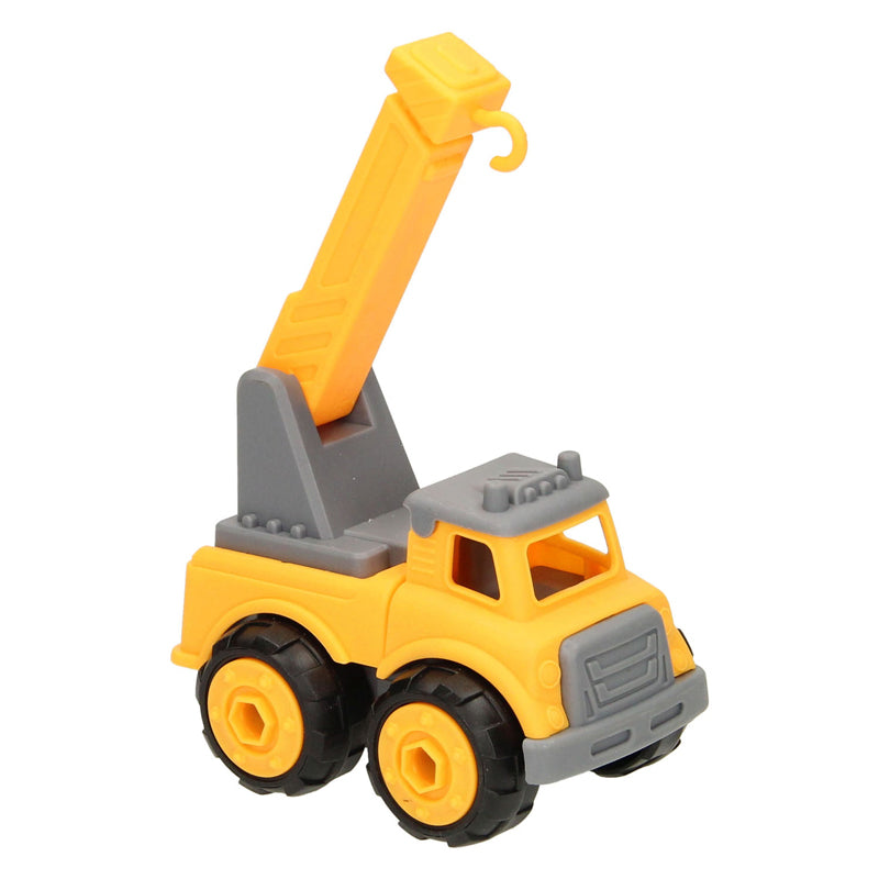 Load image into Gallery viewer, Constructiewagen met schroefbare wielen - geel
