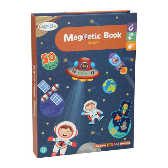 Lobbes speelgoed bv magnetisch boek - ruimtevaart, 50dlg.