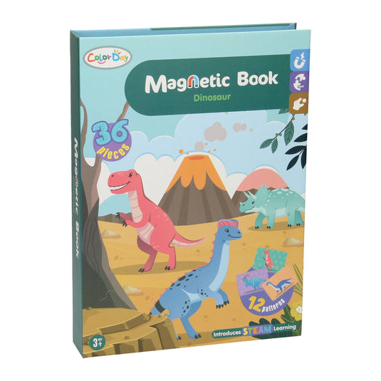 Lobbes speelgoed bv magnetisch boek - dinosaurus, 36dlg.