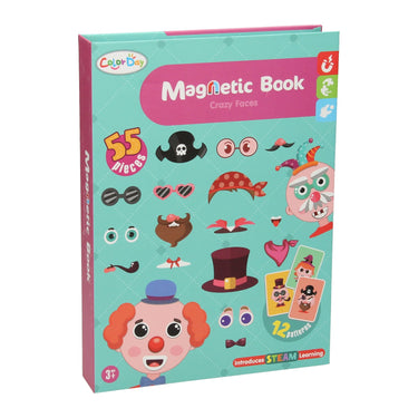 Lobbes speelgoed bv magnetisch opbergboek - gekke gezichten, 55dlg.