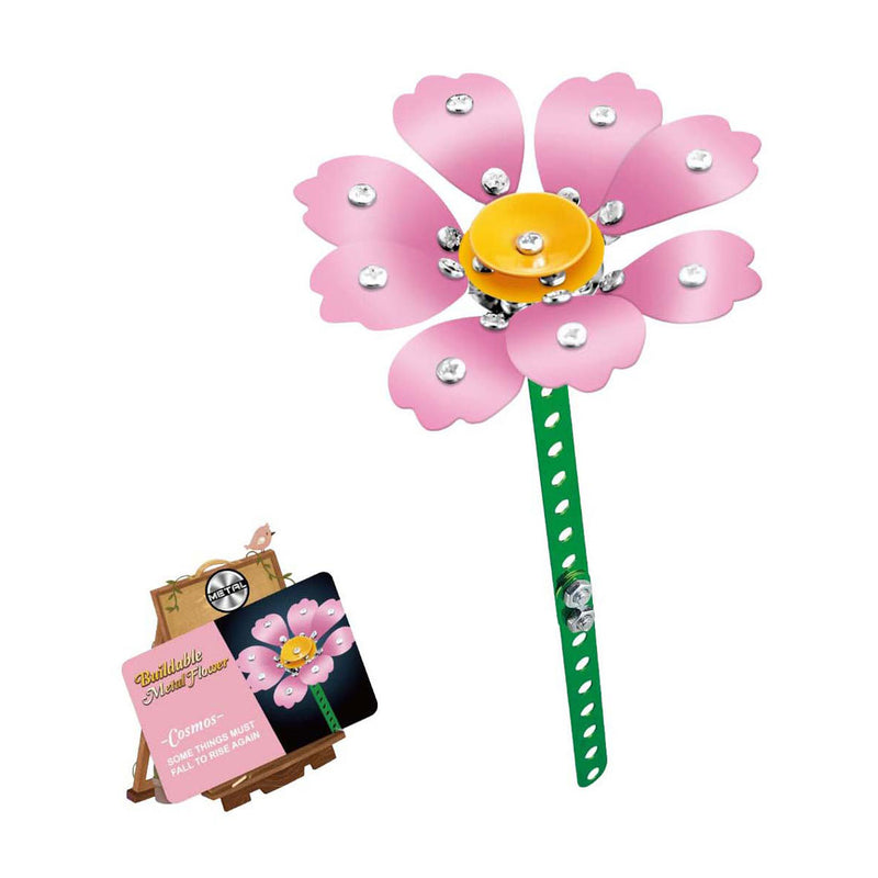 Load image into Gallery viewer, Lobbes metalen bouwset roze bloem
