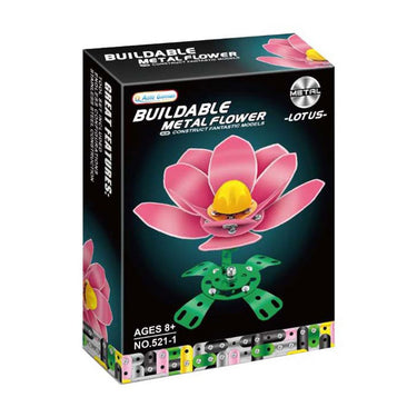 Lobbes metalen constructieset roze klaproos