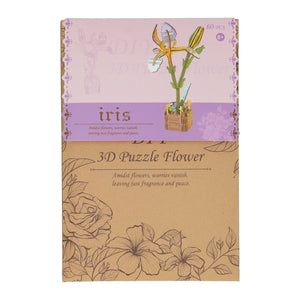 Lobbes houten bouwpakket 3d iris bloemen 60-delig knutselset.
