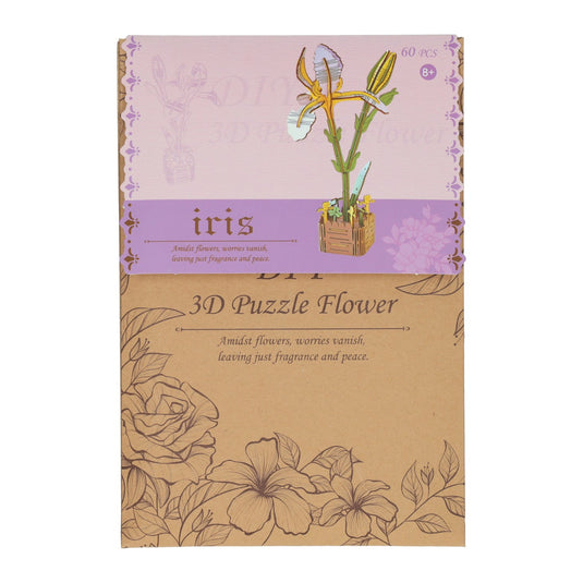 Lobbes speelgoed bv lobbes houten bouwpakket 3d iris bloemen 60-delig knutselset.