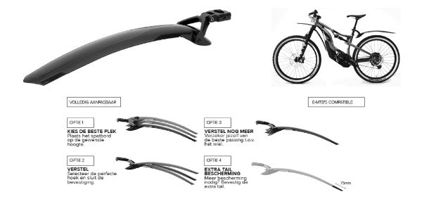 Load image into Gallery viewer, achterspatbord Mud Pro 26 29 inch zwart
