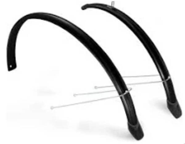 Load image into Gallery viewer, Spatbordset 28 Lampo 58 mm breed - zwart
