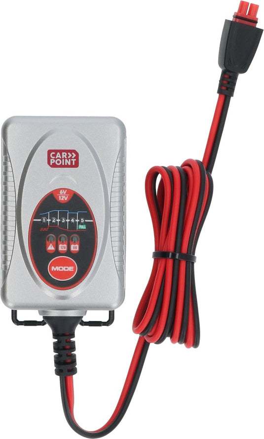 Carpoint bx-4m acculader 6 12 volt - volautomatisch - oplaadcyclus in 5 stappen - duidelijke display - 1 ampère