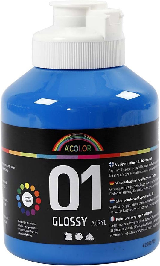 A-color glossy acrylverf, primair blauw, 01 - glossy, 500 ml