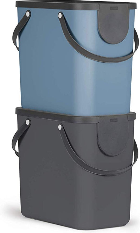 Rotho albula afvalscheiders - set van 2 - 25l - zwart blauw