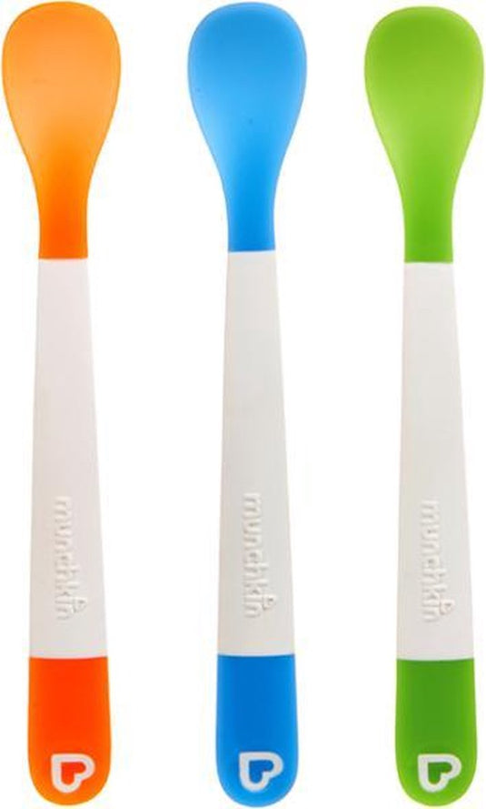 Munchkin lepeltjes - zachte lepels met soft tip - 3 stuks - kinderbestek - kinder lepeltjes - zachte tuit - baby bestek - per 3 stuks - vanaf 4 maanden