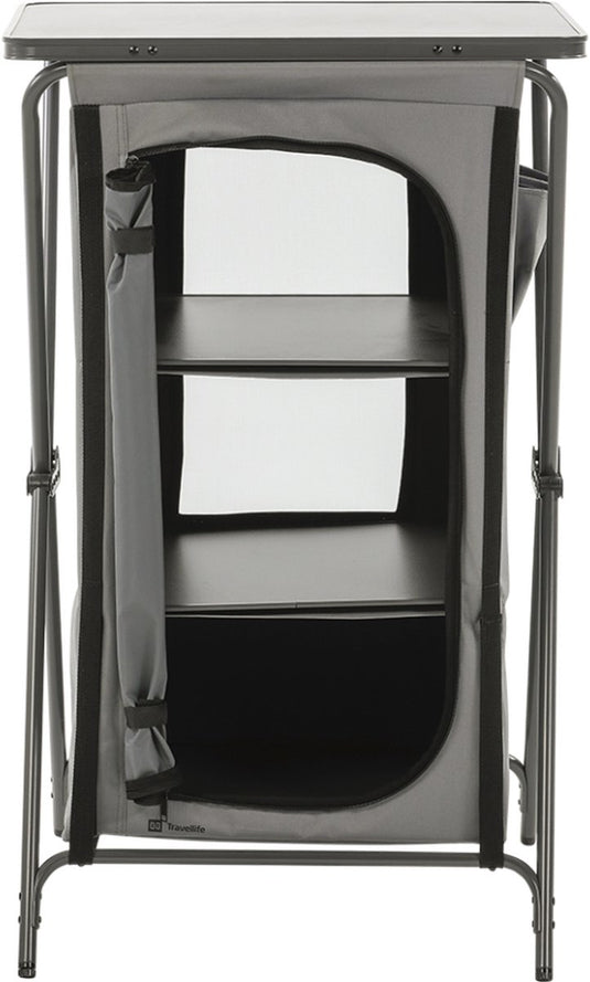 Travellife toledo opbergkast opvouwbaar laag dark grey
