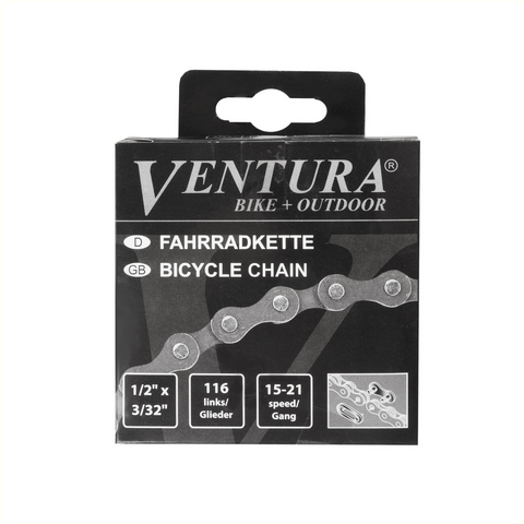 Ventura kmc 1/2 x 3/32 chain 15-21-speed 116 links blister 302165