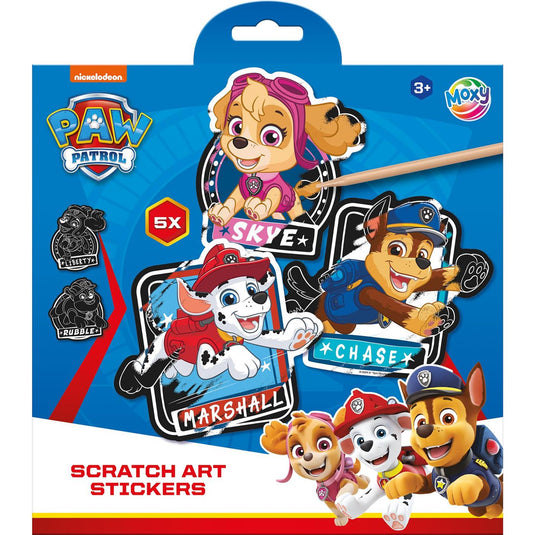 Moxy scratch art stickers - paw patrol, 6dlg.