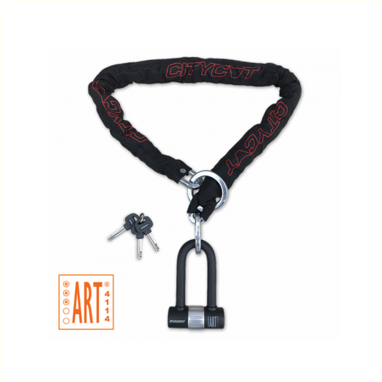 Citycat starry kettingslot art*** 120 x 10mm. met loop en mini beugelslot