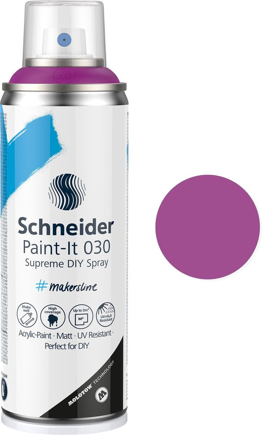 Schneider schrijfwaren schneider spuitbus verf - paint-it 030 - diy spuitverf - acrylverf - 200ml - paars - s-ml03050143