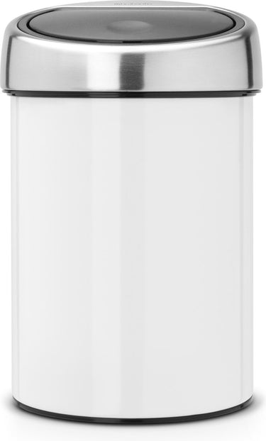 Brabantia touch bin prullenbak - 3 liter - badkamer - white brilliant steel deksel