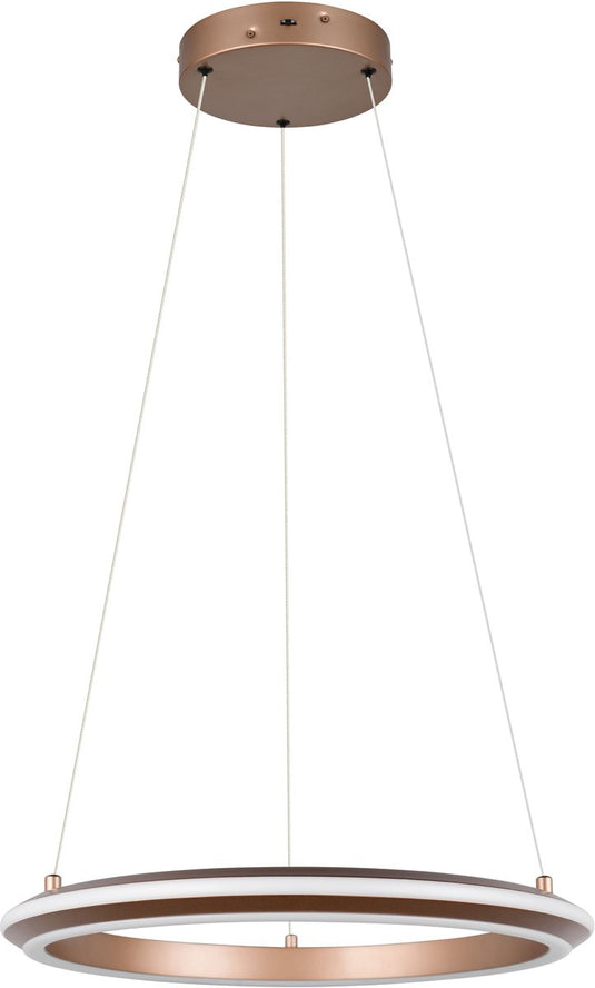 Trio amador - hanglamp - mokka - incl. 1x smd 34 w - dimbaar met schakelaar - plafondbevestiging - in hoogte verstelbaar - dip - schakelaar