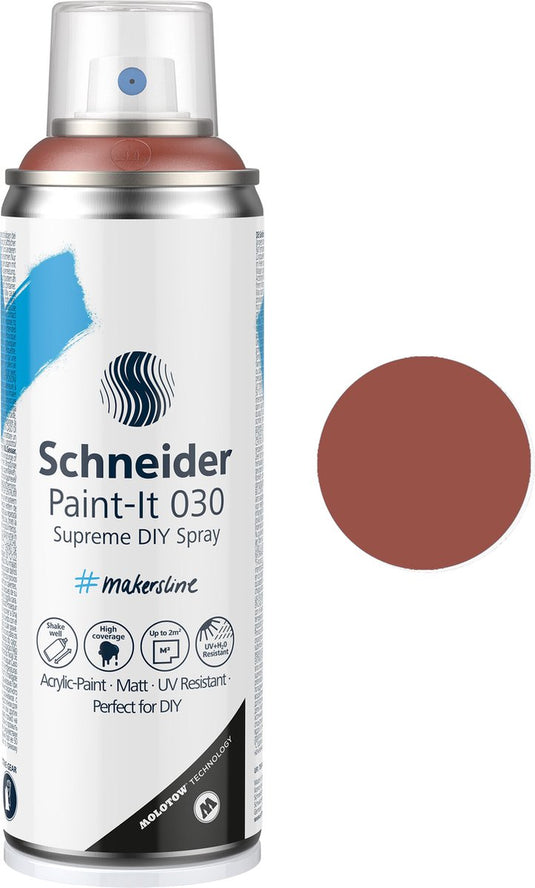 Schneider schrijfwaren schneider spuitbus verf - paint-it 030 - diy spuitverf - acrylverf - 200ml - koper metallic - s-ml03051102