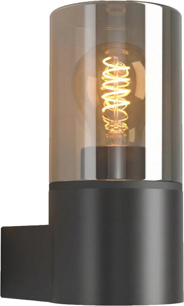 Eglo cropani wandlamp buiten - e27 - 19.5 cm - zwart grijs transparant
