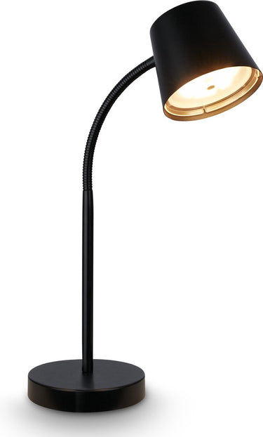 B.k.licht biwo - oplaadbare tafellamp - draaibaar - snoerloze lamp - dimbaar bureaulamp - warm wit licht - 38.5 x 13 x 23 cm - zwart
