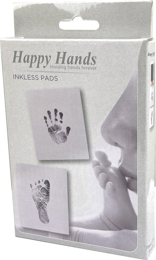 Happy hands - inkless pads - hand voet afdruk zonder inkt aan te raken - geen rommel - 3 prints - inclusief 3 kaarten