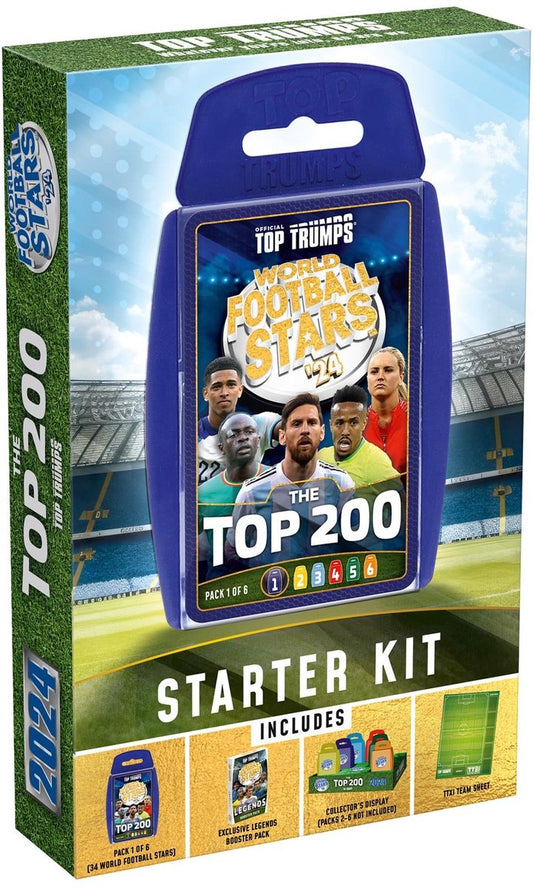 Winning moves top trumps box starter set - world football stars top 200 - pack 1 6 - engels