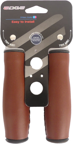 Grip set Edge City Leather - 135/135mm - dark brown