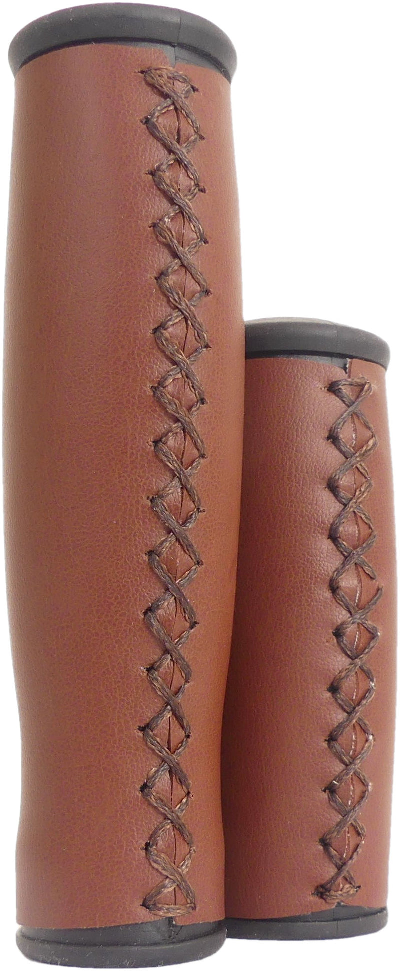 Load image into Gallery viewer, De Edge City Handvatten - Kunstleren fiets handvatten, 135 92mm, donkerbruin
