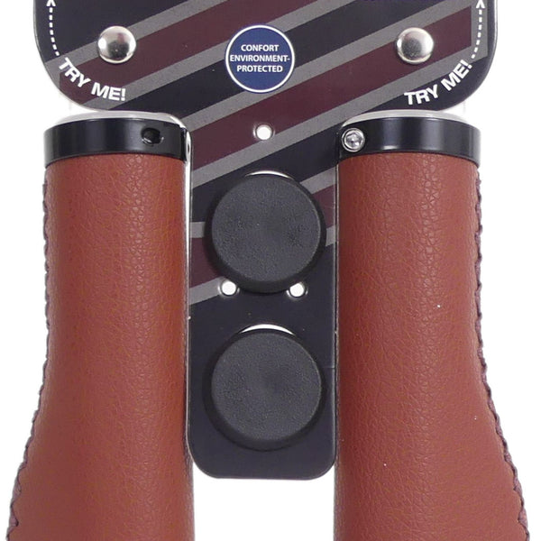 Handvatset Edge Leer incl Lockring - camel brown- 135 135mm (winkelverpakking)