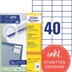 Merkloos sans marque multifunctionele etiketten avery zweckform 8.000 stuks wit