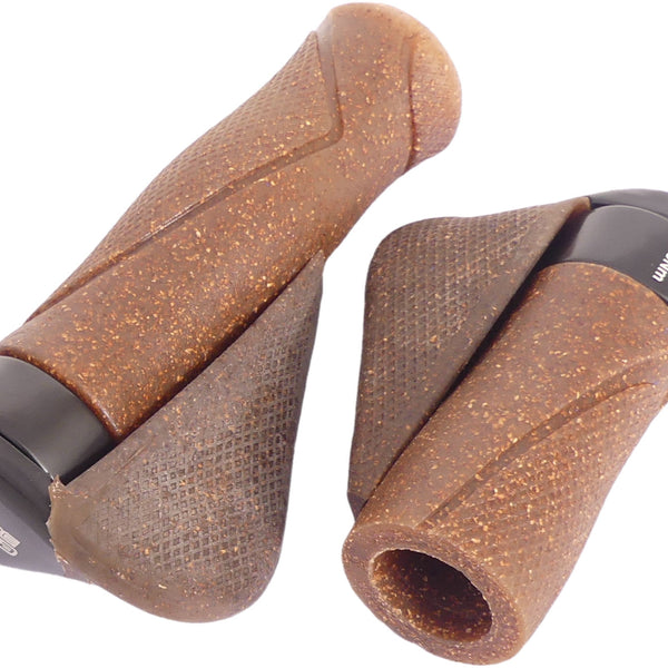Pair of handles MF1 cork / aluminum 130+87 mm - brown