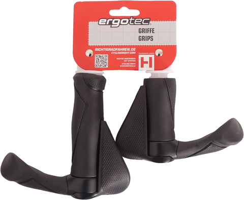 Ergotec handvatset MF2 verst. bar-ends 130 87mm zw chroom