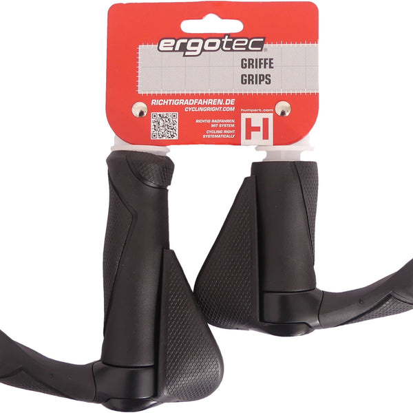 Ergotec handvatset MF2 verst. bar-ends 130 87mm zw chroom