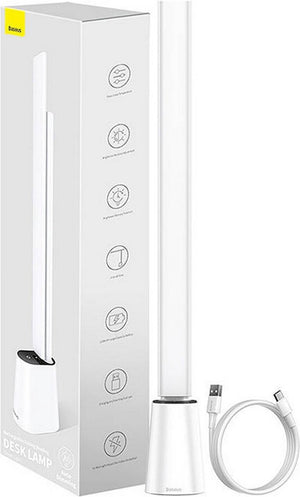Baseus - verstelbaar bureaulamp led - automatisch handmatig dimbaar - wit en warm licht - wit