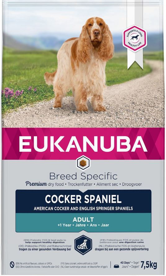 Eukanuba cocker spaniël - breed specific - kip - hondenvoer - 7.5 kg