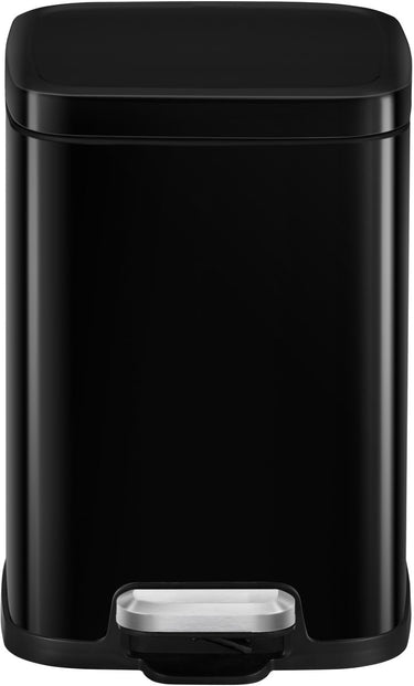 Eko - stella pedaalemmer 6 liter - stainless steel plastic - zwart - prullenbak