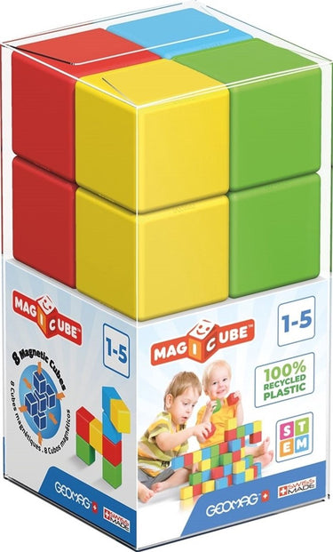 Geomag magicube green line recycled - magnetische bouwblokken - 8-delig - vanaf 1 jaar