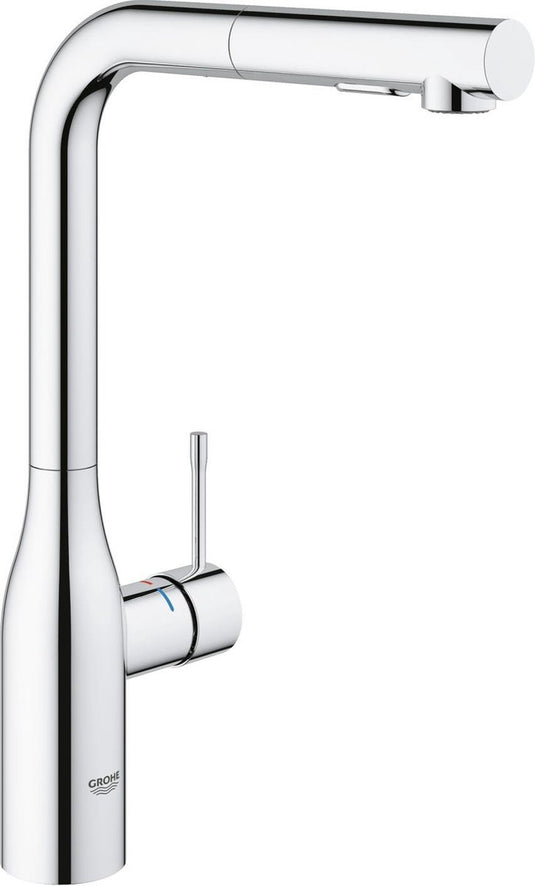 Grohe essence keukenkraan - hoge uitloop - 360° draaibereik - met uittrekbare handdouche en 2 straalsoorten - chroom