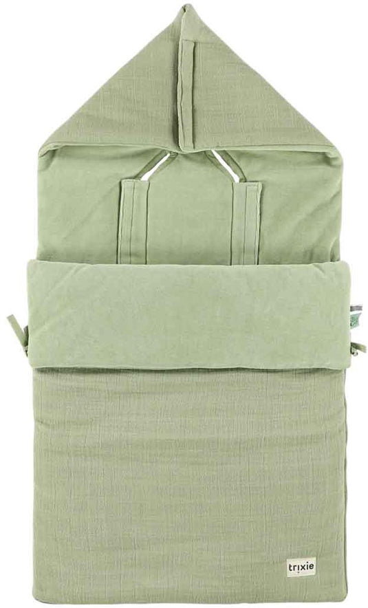 Trixie voetenzak baby bliss sage groen - warme kinderwagen accessoire.