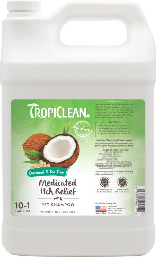 Tropiclean havermout en tea tree - anti-jeuk hondenshampoo - 3.8 l