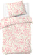 Dindi home dekbedovertrek pink party - 140x220 - 100% katoen - off white roze