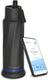 Waterh vita - slimme waterfles met water tracker - led verlichting - roestvrij staal - flip deksel + rietje - 530ml - zwart