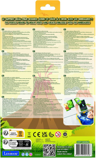 Lexibook dinosaurs 11 meerkleurige leer- en teken-e-ink-tablet met sjablonen