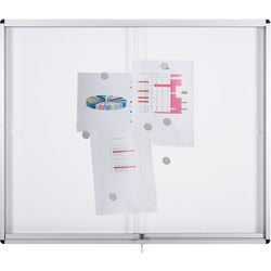 E-vision vergrendelbaar notitiebord master vision 18xa4 bi-office magnetisch wit trans