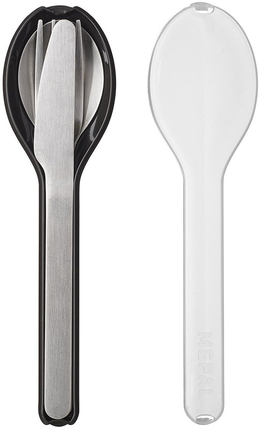 Mepal - ellipse bestekset 3-delig - mes. vork en lepel - rvs - nordic black
